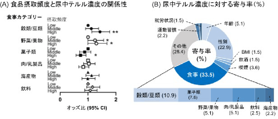 尿中テルル濃度と血圧の関係性