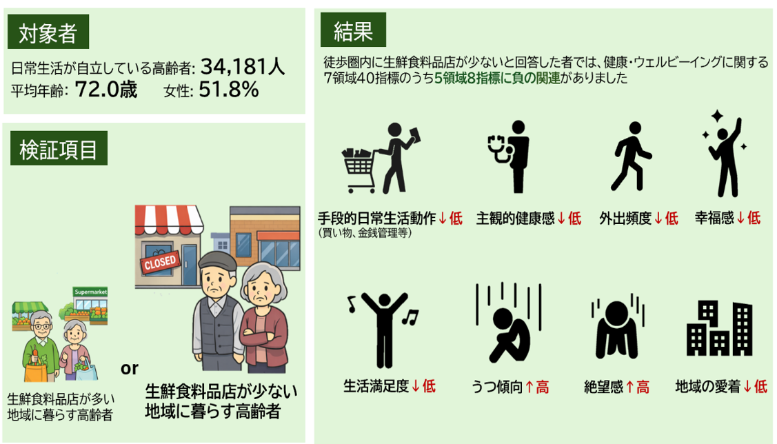 生鮮食料品店と高齢者のウェルビーイングについての研究概要