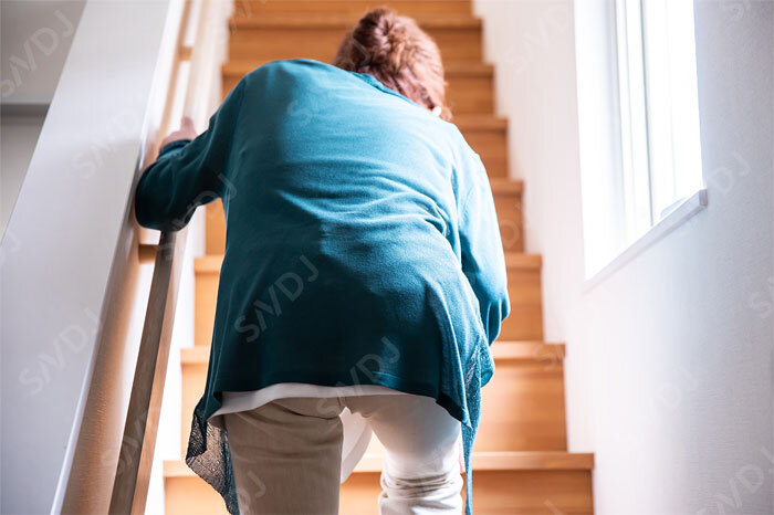階段を上るのに苦労している高齢者は、リノール酸の摂取量が不足しているのかもしれない
